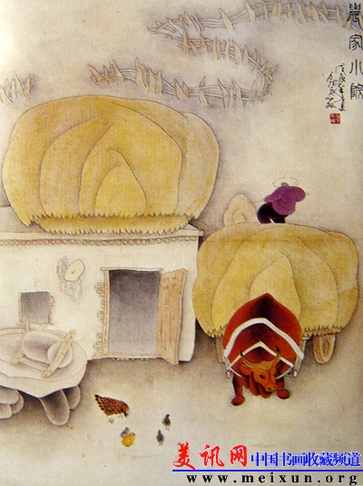 国画 农家小院60X50 纸质作品创作年份1988年.jpg