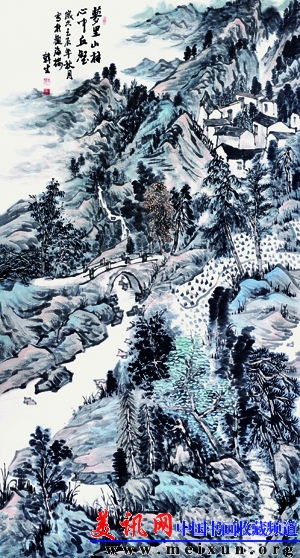 韩生  《梦里山村 心中丘壑》 180×97cm 设色纸本 镜片 2012年 30,000 (1).jpg