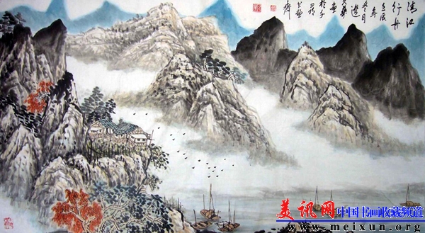 清江行舟2013年 宣纸 100x55cm.jpg