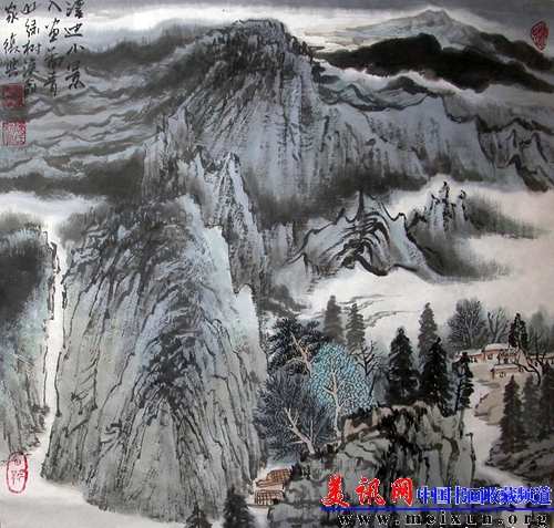 溪边小景入画图(40x40)宣纸2012年画.jpg