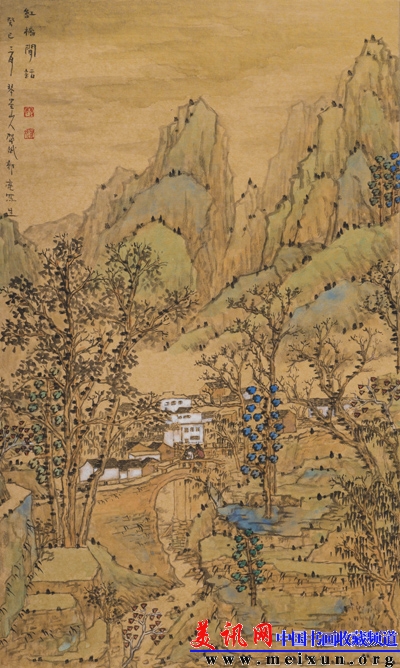 红桥闲话(卡纸岩彩)39X65CM.jpg