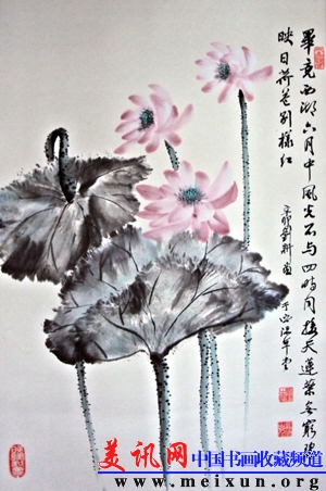 《映日荷花别样红》2011年 67cm 45cm 纸质.JPG