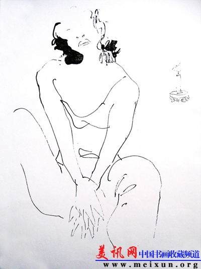 袁碧刚 《红烛》笔·墨·纸30×21cm 2009年.jpg