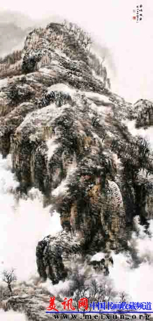 南坡微雪 2011年纸本水墨90×180CM）.jpg