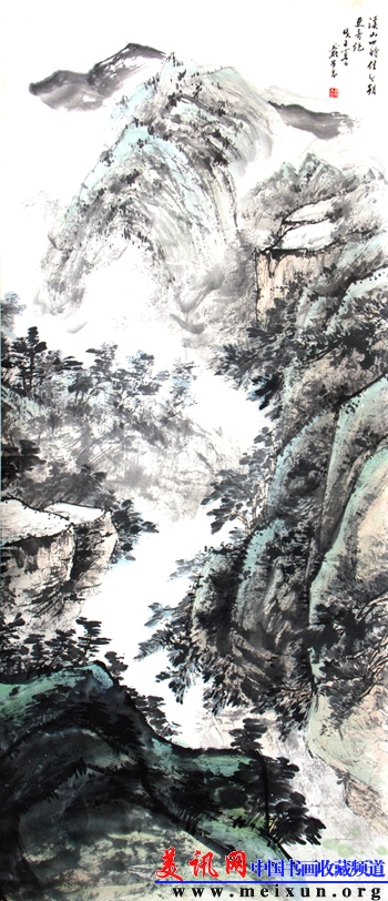 戴丕昌作品1——溪山四时佳，宣纸，2008年，180x77cm.jpg