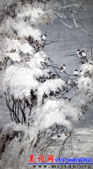 刘彩霞《霜林会客》97X180cm2012年作.jpg