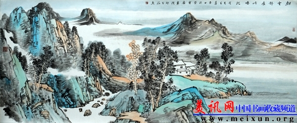 诗意江南其五  纸本青绿  116x48cm  2013.jpg