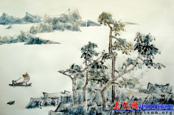 杨炳湘作品：轻舟+++65×45cm.jpg