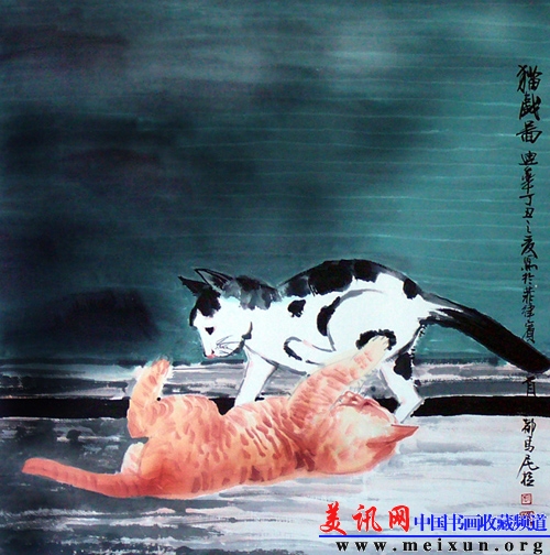 猫戏图68X68cm.JPG