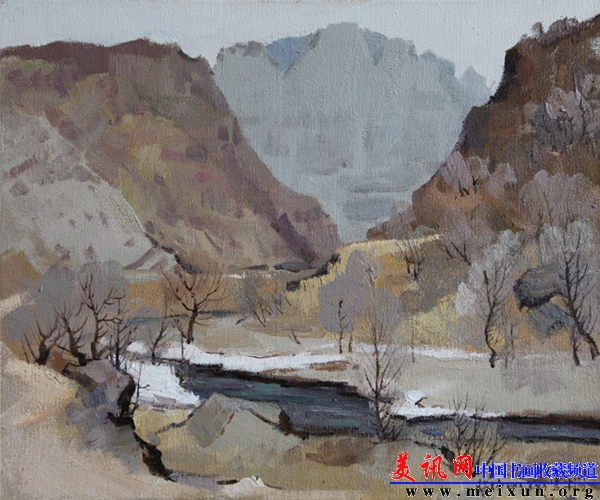 黑牛沟.小桂林融冰泉 油画 60×50 2013.jpg