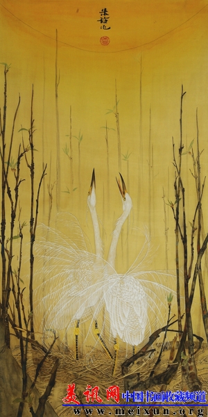 朱玲 《歌者》 90×178cm 绢本设色 2011.jpg