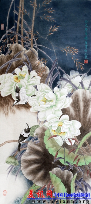 《溪上闲情》50x110cm+2013年　纸本.jpg