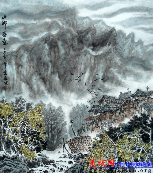 山乡春意2009.4  92x68cm.jpg