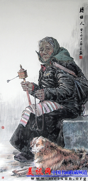 转经人（68×136）2013纸本水墨.jpg