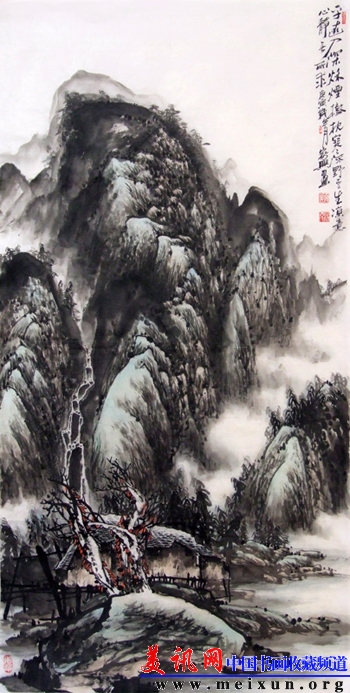 烟树枕寒流（138×69cm）.jpg