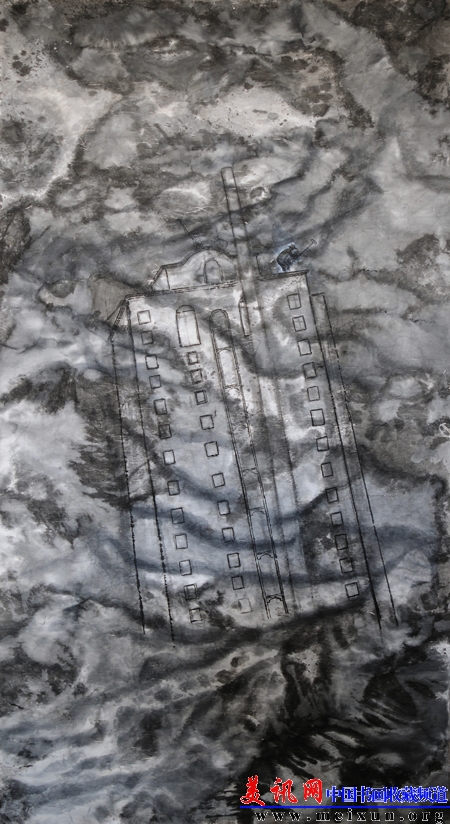 李鹏 无题 Untitled 100x200cm 纸上综合材料 Mixedmaterial on rice paper 2009.jpg