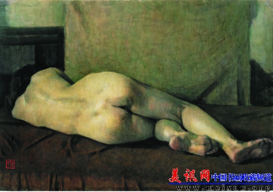 卧着的背面女人体 1986年 54cm×78.5cm 水彩.jpg