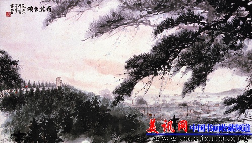 雨花台颂 傅抱石 1958 年 60cm×105.5cm 设色纸本 横轴.jpg