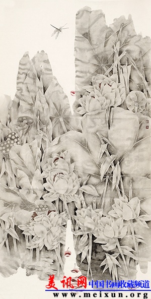 王路平 清芬可挹 纸本水墨 68x136cm 2014年.jpg