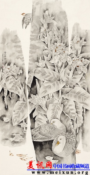 王路平 荷香风动 纸本水墨 68x136cm 2014年.jpg