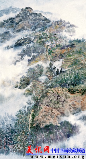 李翔  《白云载山山欲行》 180cmX97cm  2012年  纸本.JPG