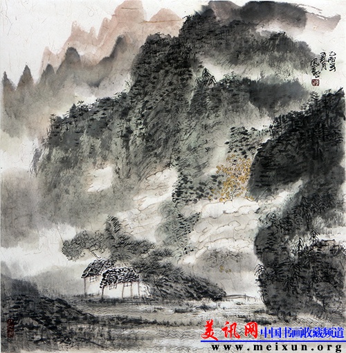 《山居清晓》 68x68cm 2005年.jpg