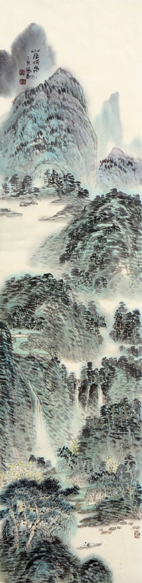 《山居听泉》 136x34cm 2007年.jpg