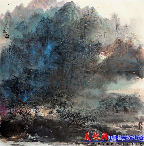 《幽谷滴翠》 68x68cm 2003年.jpg