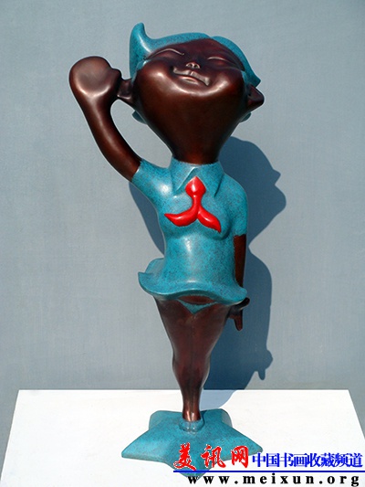 《歌唱祖国》NO.1，56×30×20cm，铸铜，2008.jpg