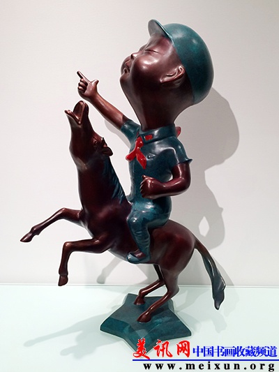 《天天向上—向前冲》NO.1，58×20×36cm，铸铜，2011..jpg