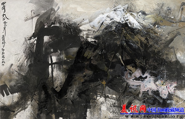 杨劲松，四月九日记，纸本综合材料 ，  315cm×200cm， 2013.jpg