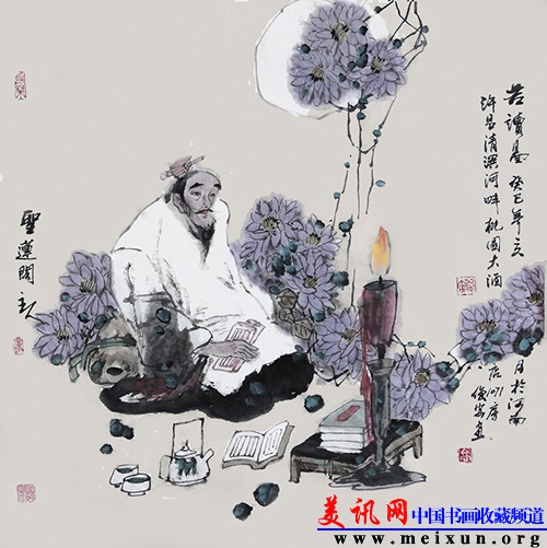 苦读图 纸本设色 2013 68cm68cm.jpg