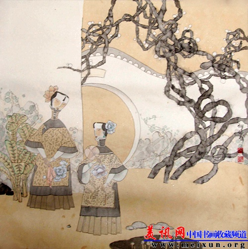 游园图  何焰祥  2005年  纸本  68cm68cm.jpg