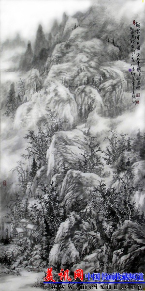 《朝云瑞日图》杜剑君136x68cm2013年.jpg