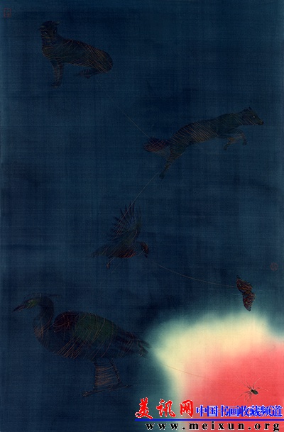 《蛛丝游记b》 58.5x88cm 绢本 2014年 - 复件.jpg