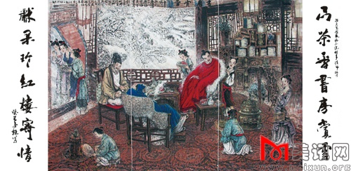 书房赏雪 280cmx140cm.jpg