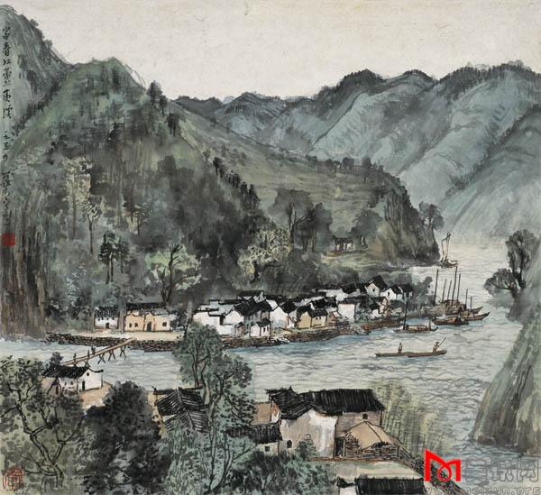 家家都在画屏中 李可染 1954年  40.5cm×44.5cm.jpg