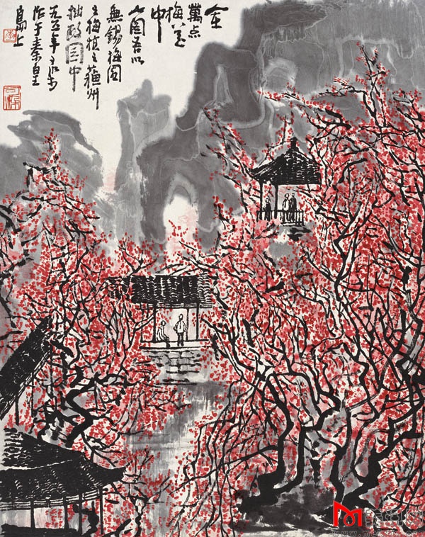 人在万点梅花中 李可染  1961年  57.5cm×45.5cm.jpg