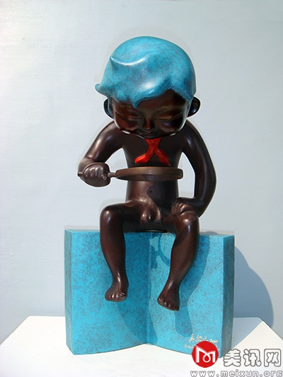 《好好学习》NO.3，45×26×25cm，铸铜，2009.JPG