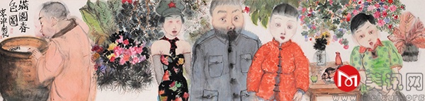 李津  满园春色 33x138cm 纸本设色.jpg